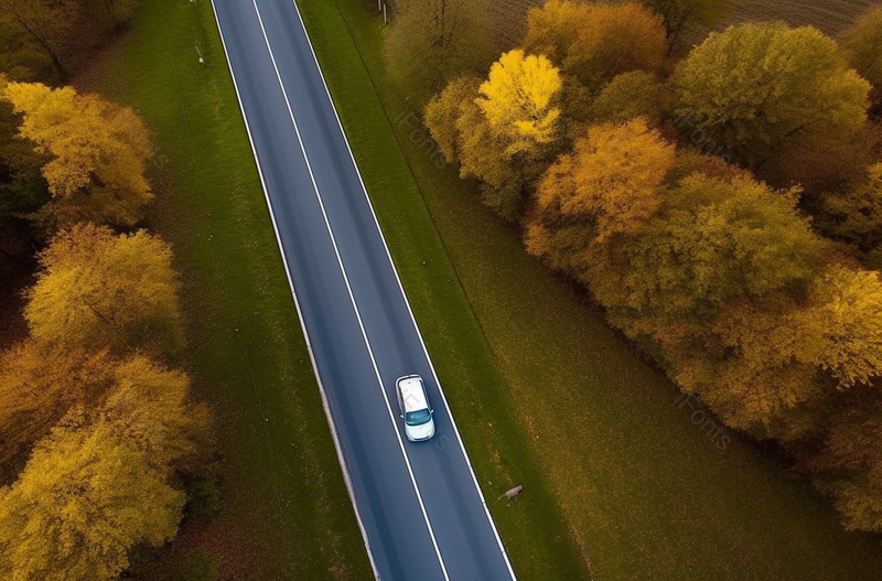 秋天驾驶汽车在乡村公路上白色的汽车,高清,摄影图,摄影图片,图片大全,摄影图免费下载